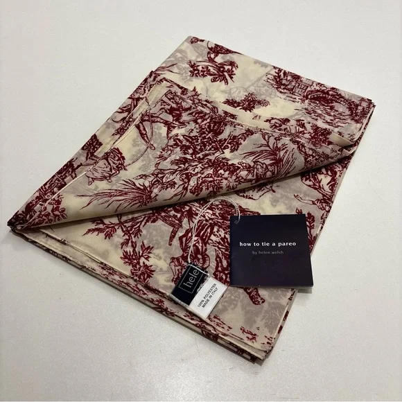 Multifunctional Toile de Jouy Print Swim Sarong Pareo Wrap 70”x 45” - Picture 2 of 12